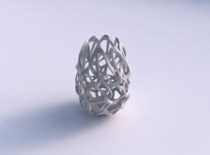 bowl cylindrical interlacing sharp edged lattice long neck house decor 3d print model - Mito3D