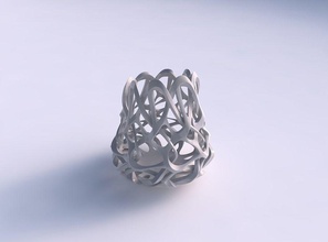 bowl cylindrical interlacing sharp edged lattice long top house decor 3d print model - Mito3D