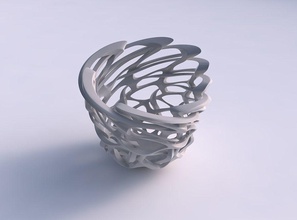 bowl cylindrical interlacing sharp edged lattice pimp up top house decor 3d print model - Mito3D