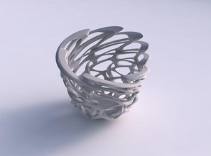 bowl cylindrical interlacing sharp edged lattice pimp up top house decor 3d print model - Mito3D