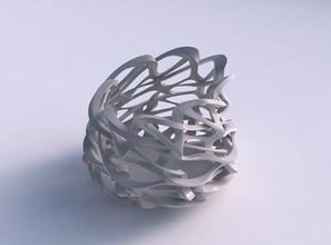 bowl cylindrical interlacing sharp edged lattice streched top corner house decor 3d print model - Mito3D