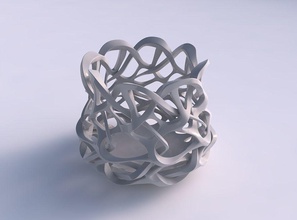 bowl cylindrical interlacing sharp edged lattice tapered 2 house decor 3d print model - Mito3D