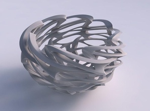 schüssel zylindrisch interlacing scharf kantig gitter verdrehte gedrückt haus dekor 3d print model - Mito3D