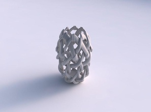 bowl cylindrical interlacing soft edged lattice ribbons long neck house decor 3d print model - Mito3D