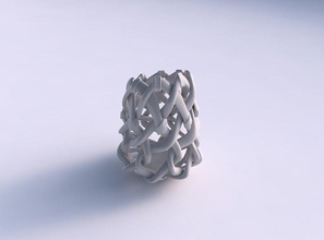 bowl cylindrical interlacing soft edged lattice ribbons long top house decor 3d print model - Mito3D