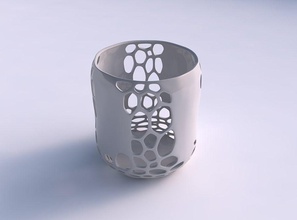 bowl cylindrical organic lattice solid centers house decor 3d print model - Mito3D