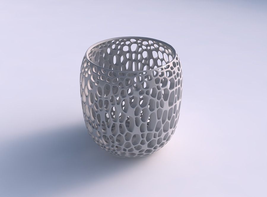 bowl cylindrical organic lattice twisted thickness house decor 3D print model - Mito3D