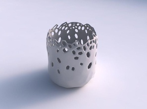 taça cilíndrica lisa cristal pele buracos a casa tigela suave decoração 3d print model - Mito3D