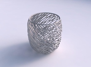 bowl cylindrical twisted diagonal organic lattice house decor 3d print model - Mito3D