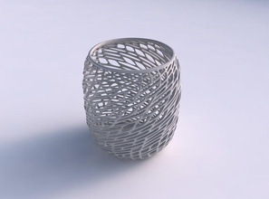taça cilíndrica torcida lattice telhas a casa tigela prato decoração de arquitetura 3d print model - Mito3D