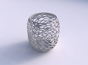 ciotola cilindrico contorto organico reticolo 2 casa arredamento 3d print model - Mito3D
