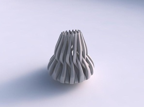 schüssel zylindrisch verdrehte scharf muskel strukturen haus dekor 3d print model - Mito3D
