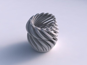 bowl cylindrical twisted sharp muscle structures pimp up top house decor 3d print model - Mito3D