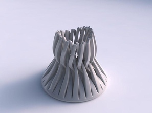 bowl cylindrical twisted sharp muscle structures streched top house decor 3d print model - Mito3D