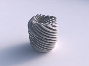 bol cylindrique tordu forte structures musculaires très ondulé maison de forme sharp les muscles décor 3d print model - Mito3D