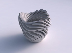 bowl cylindrical twisted sharp muscle structures wavy house decor 3d print model - Mito3D