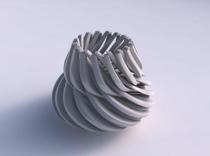 bowl cylindrical twisted sharp muscle structures wide middle house decor 3d print model - Mito3D