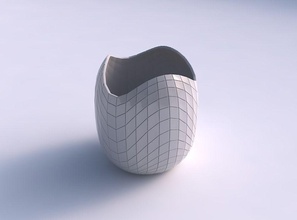 taça cilíndrica ondulado grade de placas a casa tigela grelha decoração 3d print model - Mito3D