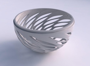 bowl extra wide smooth beveled cuts extruded top twisted house decor 3d print model - Mito3D