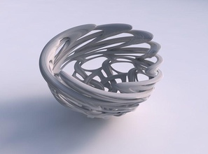 bowl flared interlacing lattice extruded lines pimp up house decor 3d print model - Mito3D