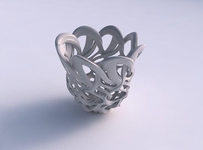 bowl flared interlacing lattice extruded lines tapered house decor 3d print model - Mito3D