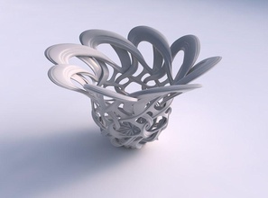 bowl flared interlacing lattice extruded lines widened top house decor 3d print model - Mito3D