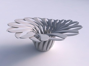 tigela funil torcido afiado músculo estrutura excêntrico casa decoração 3d print model - Mito3D