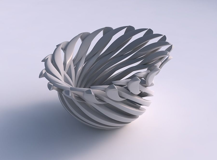 bowl funnel twisted sharp muscle structure streched corner house decor 3d print model - Mito3D