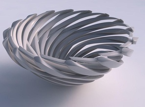 tigela funil torcido afiado músculo estrutura espremido casa decoração 3d print model - Mito3D