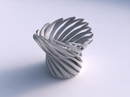 Schüssel Trichter verdrehte Scharf Muskel Struktur gedehnt Haus Dekor 3d print model - Mito3D