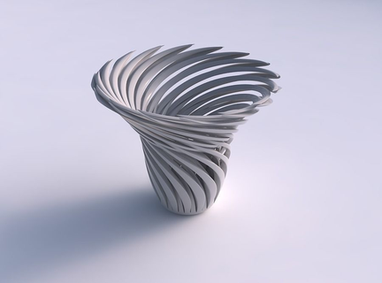 bowl funnel twisted sharp muscle structure twisted tapered bowl funnel twisted sharp muscle structure twisted tapered house decor  3d print model - Mito3D