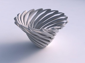 tigela funil torcido afiado músculo estrutura casa decoração 3d print model - Mito3D