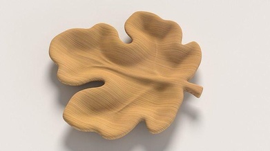 bowl grape leaf kitchen dining wood sculpture desert plate cap dish tableware serving house 3d printable 3d print model - Mito3D