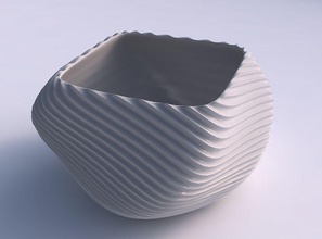 bowl helix bent extruded lines 2 house dish decor architectural decoration 3d print model - Mito3D