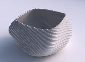 bowl helix Gebogenen extrudierten Linien 3 Haus Schüssel gebogen extrudiert Gericht Dekor architektonische Dekoration 3d print model - Mito3D