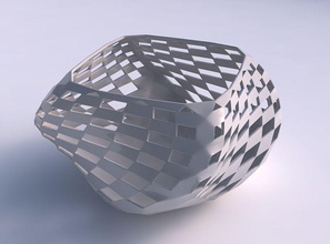 bowl helix checker grid lattice 2 house decor 3d print model - Mito3D