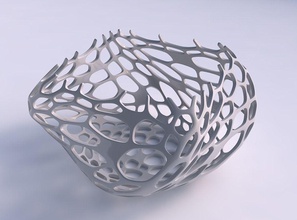 bowl helix cracked organic lattice 2 house decor 3d print model - Mito3D