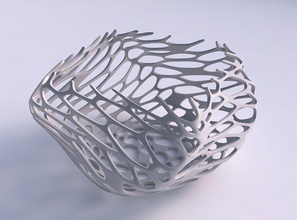 bowl helix cracked twisted organic lattice 2 house decor 3d print model - Mito3D