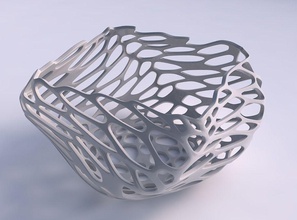 bowl helix cracked twisted organic lattice house decor 3d print model - Mito3D