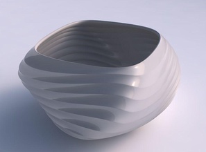 bowl helix curved horizontal wavy sections house decor 3d print model - Mito3D
