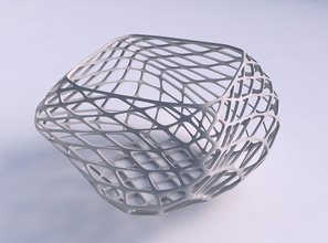 bowl helix diagonal grid lattice house decor 3d print model - Mito3D