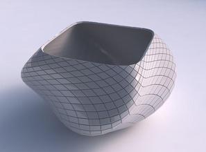 tigela hélice diagonal da grade de placas a casa grelha decoração 3d print model - Mito3D