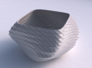bowl helix distorted twisted grid plates house decor 3d print model - Mito3D