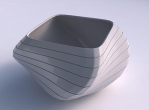 bowl helix hard horizontal dents house dish decor architectural decoration 3d print model - Mito3D