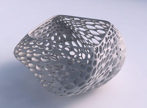 bowl helix organic lattice twisted thickness house decor 3d print model - Mito3D