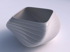 bowl helix smooth horizontal dents house dish decor architectural decoration 3d print model - Mito3D