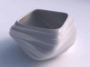 bowl helix smooth horizontal ribbons house dish decor architectural decoration 3d print model - Mito3D