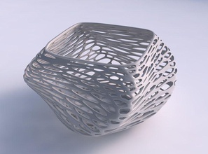 bowl helix squeezed twisted organic lattice house decor 3d print model - Mito3D