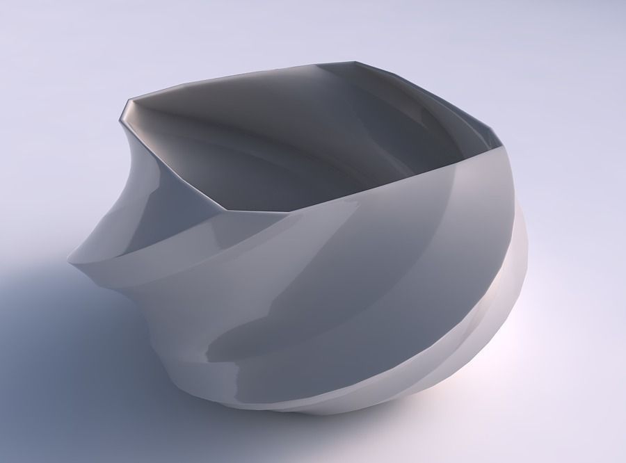 bol hélice torsadée bandes maison tordu les décor 3D print model - Mito3D