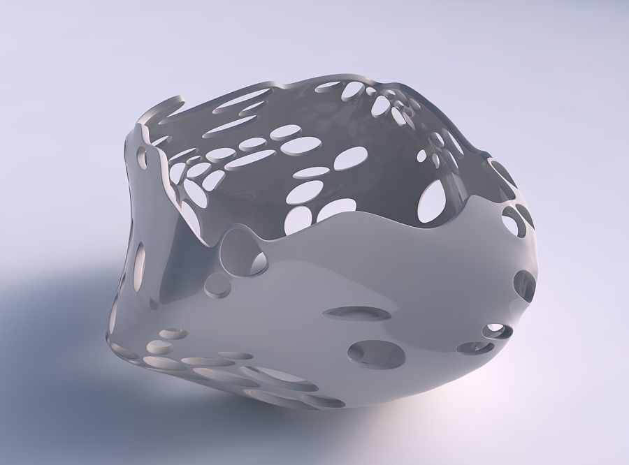 tazón de fuente la hélice trenzado burbujas agujeros casa bol las los decoración 3D print model - Mito3D